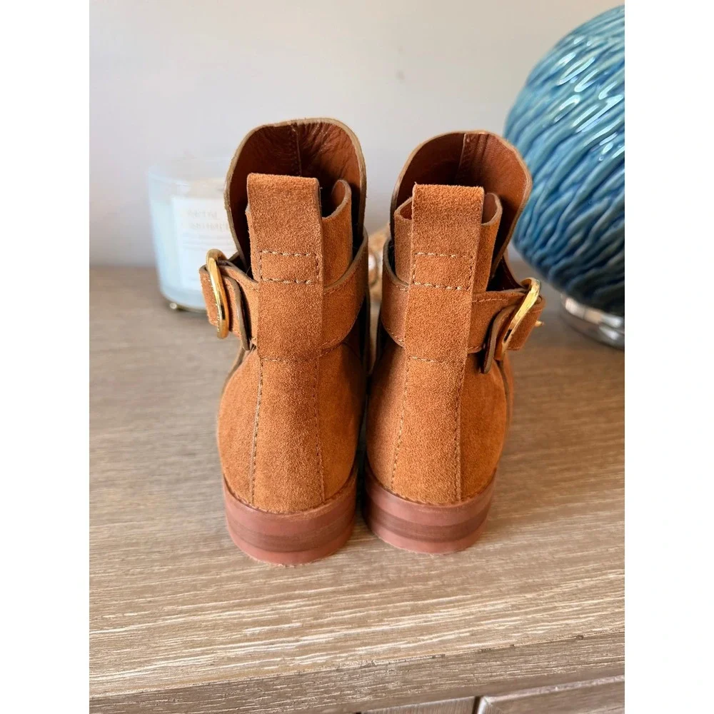 See By Chloé Lyna Suede Ankle‎ Boots Women Ginger 36.5 EU / 6 US